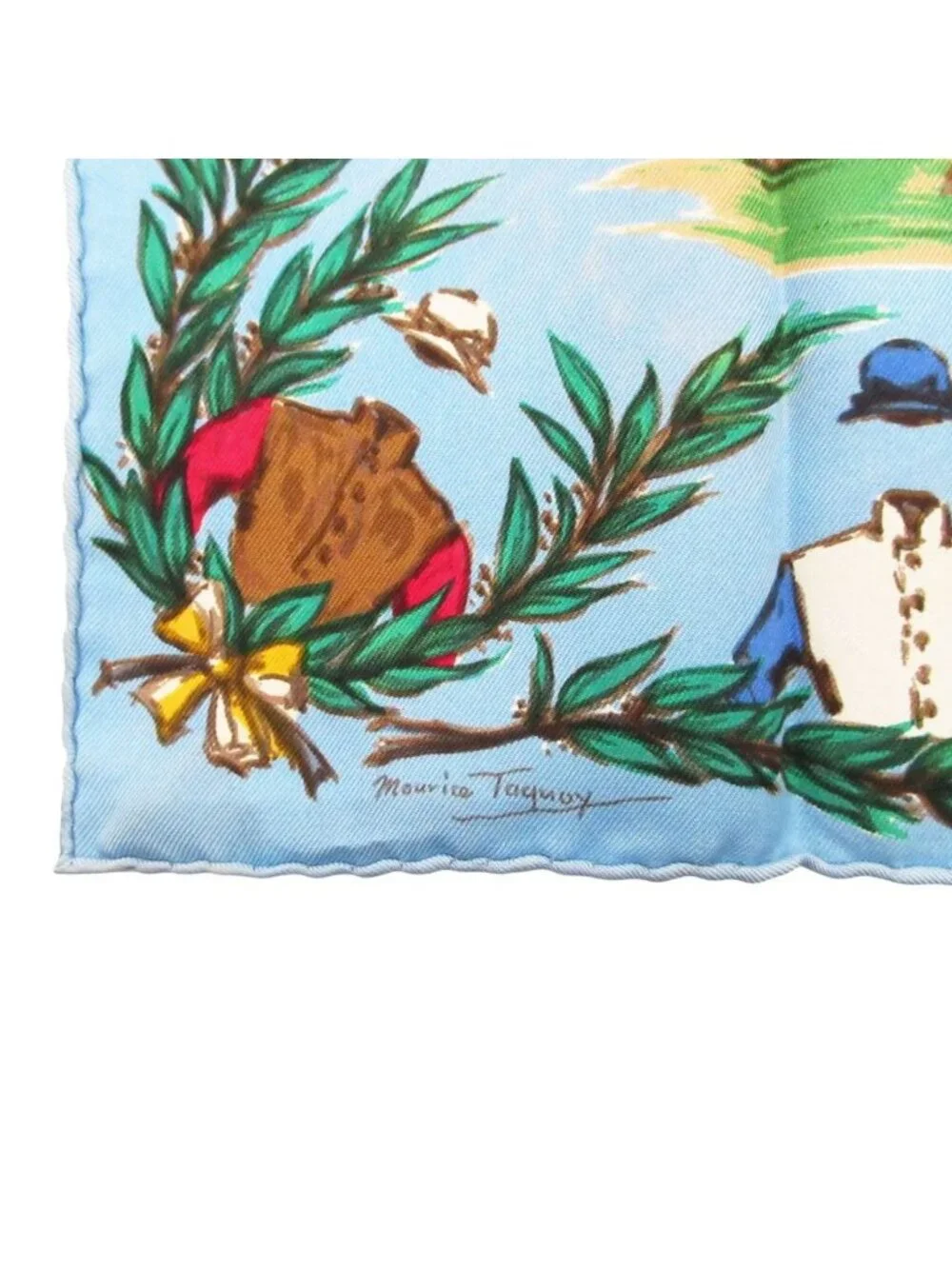 Hermes Scarf Carre 40 Petit Chantilly Stadium Silk 100% Blue - Picture 4 of 8